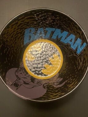 Batman Themed Decorative Bowl food bowl in Black and Yellow
